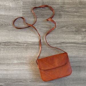 Moroccan Magic genuine leather vintage crossbody bag